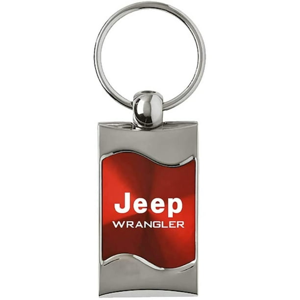 Jeep Wrangler Red Spun Brushed Metal Key Chain Jeep Wrangler Red Spun Brushed Metal Key Chain
